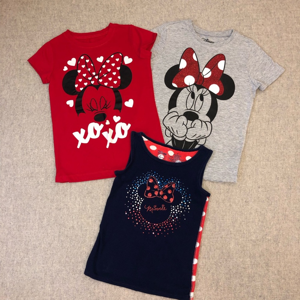 Disney lot of three Minnie Mouse tops size 7/8